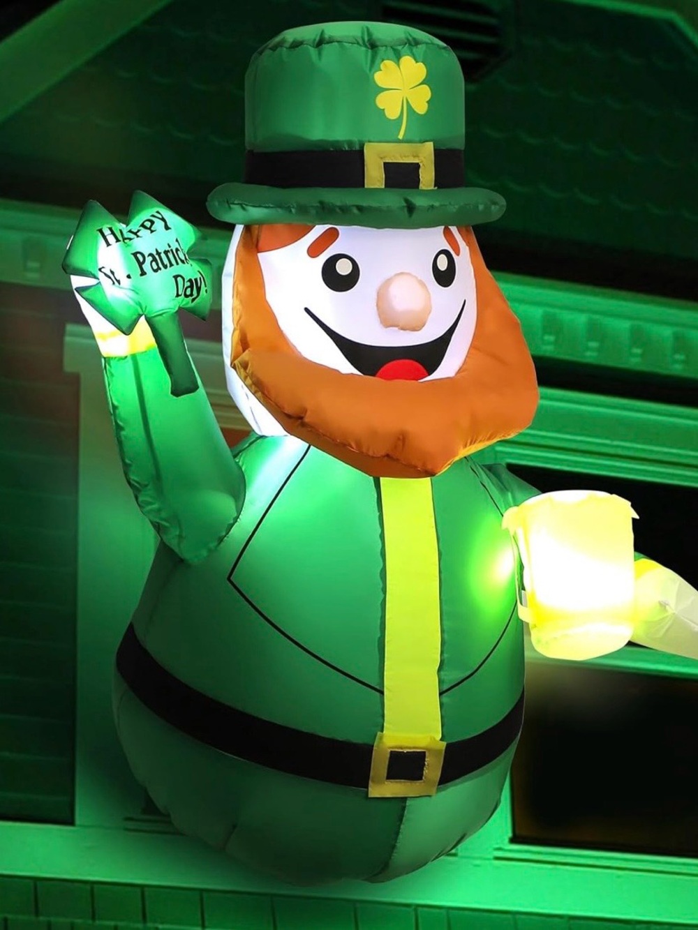 Inflatable St. Patrick's Day Leprechaun with Mug